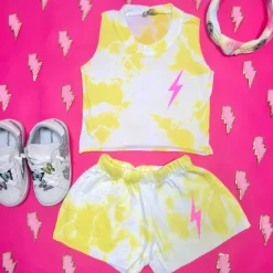 NEON BOLT LEMON CLOUD TANK TOP