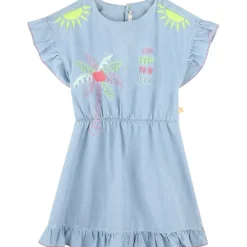 NEON EMBROIDERED DENIM DRESS
