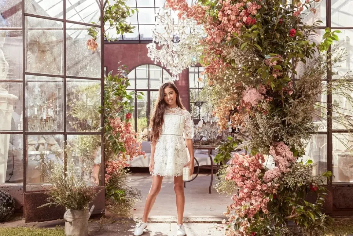 OTILLIE LACE APPLIQUE DRESS