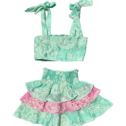 PAISLEY TANK TOP AND RUFFLE SKIRT SET