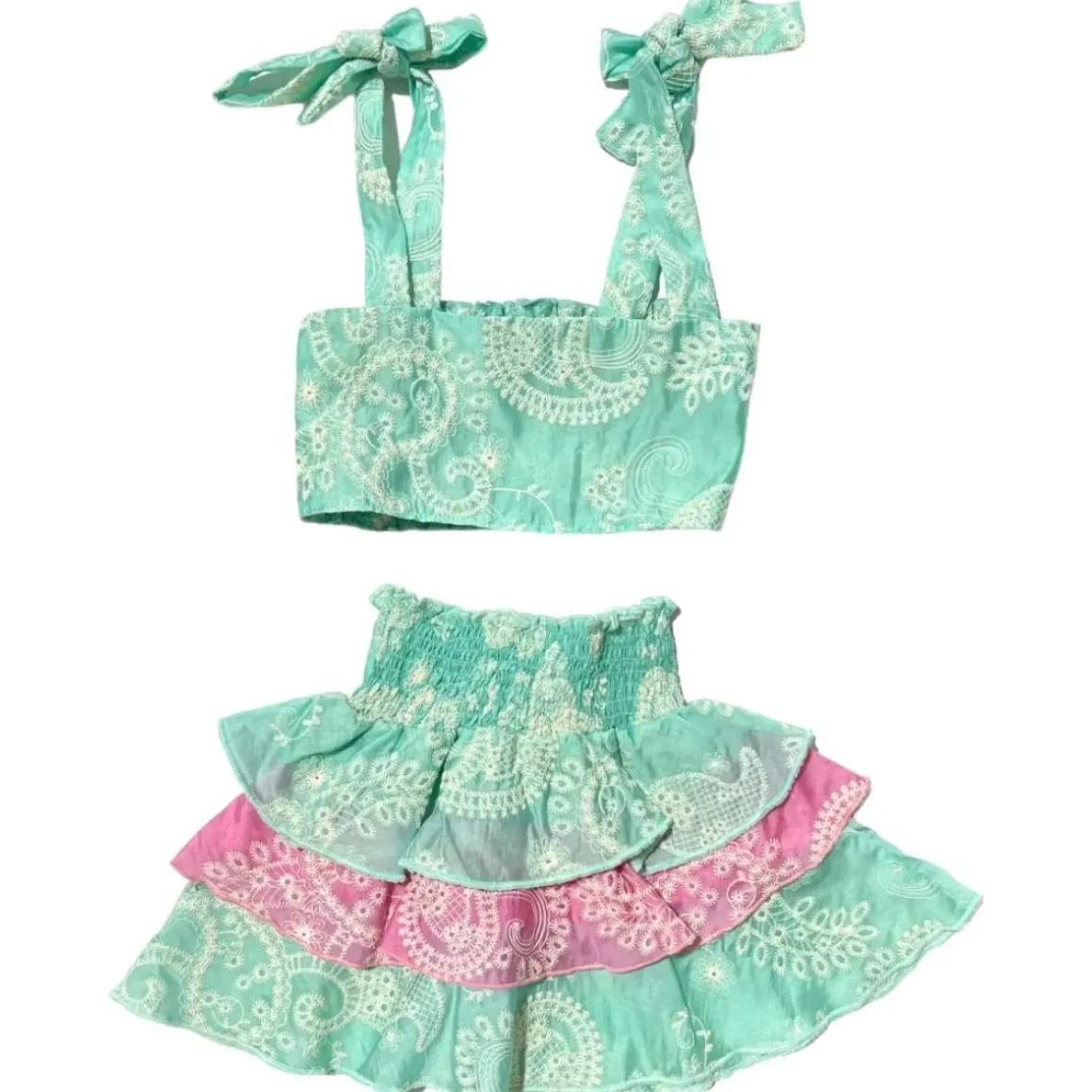 PAISLEY TANK TOP AND RUFFLE SKIRT SET