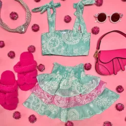 PAISLEY TANK TOP AND RUFFLE SKIRT SET