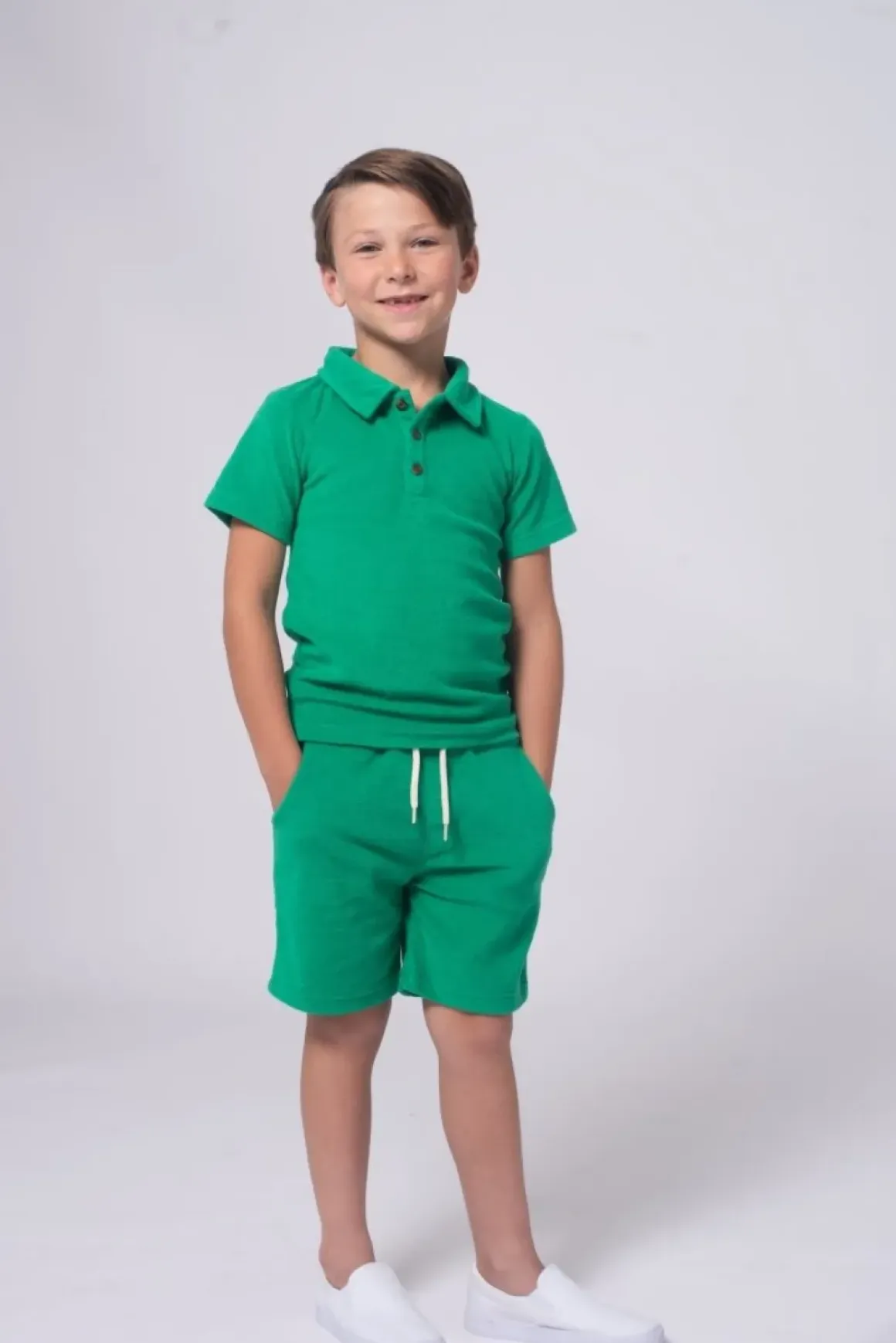 PALM TREES TERRY POLO TOP