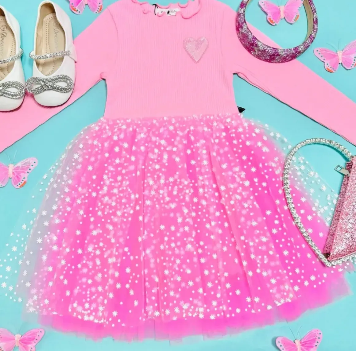 PATCHED HEART TWINKLE TUTU DRESS