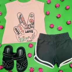 PEACE & LOVE MUSCLE TANK TOP