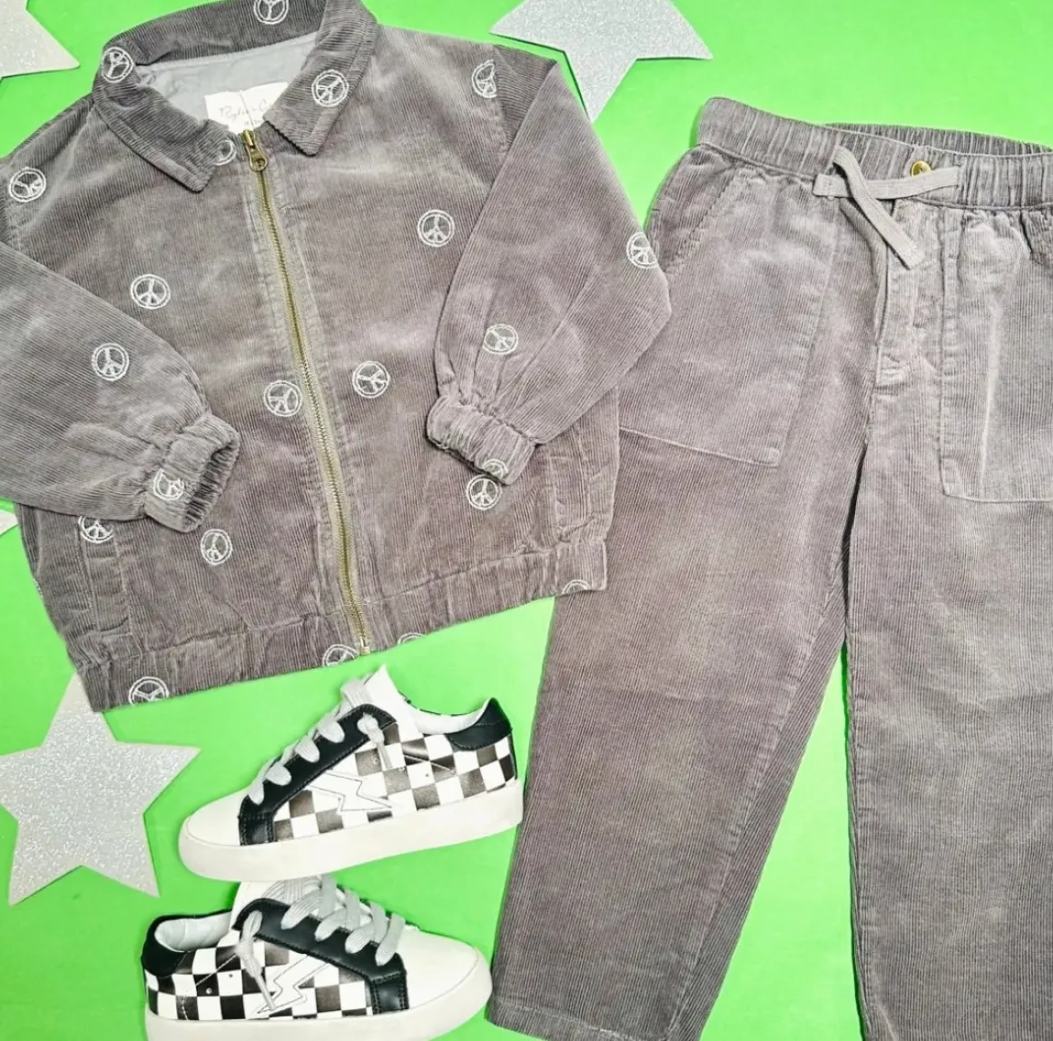 PEACE SIGN CORDUROY JACKET