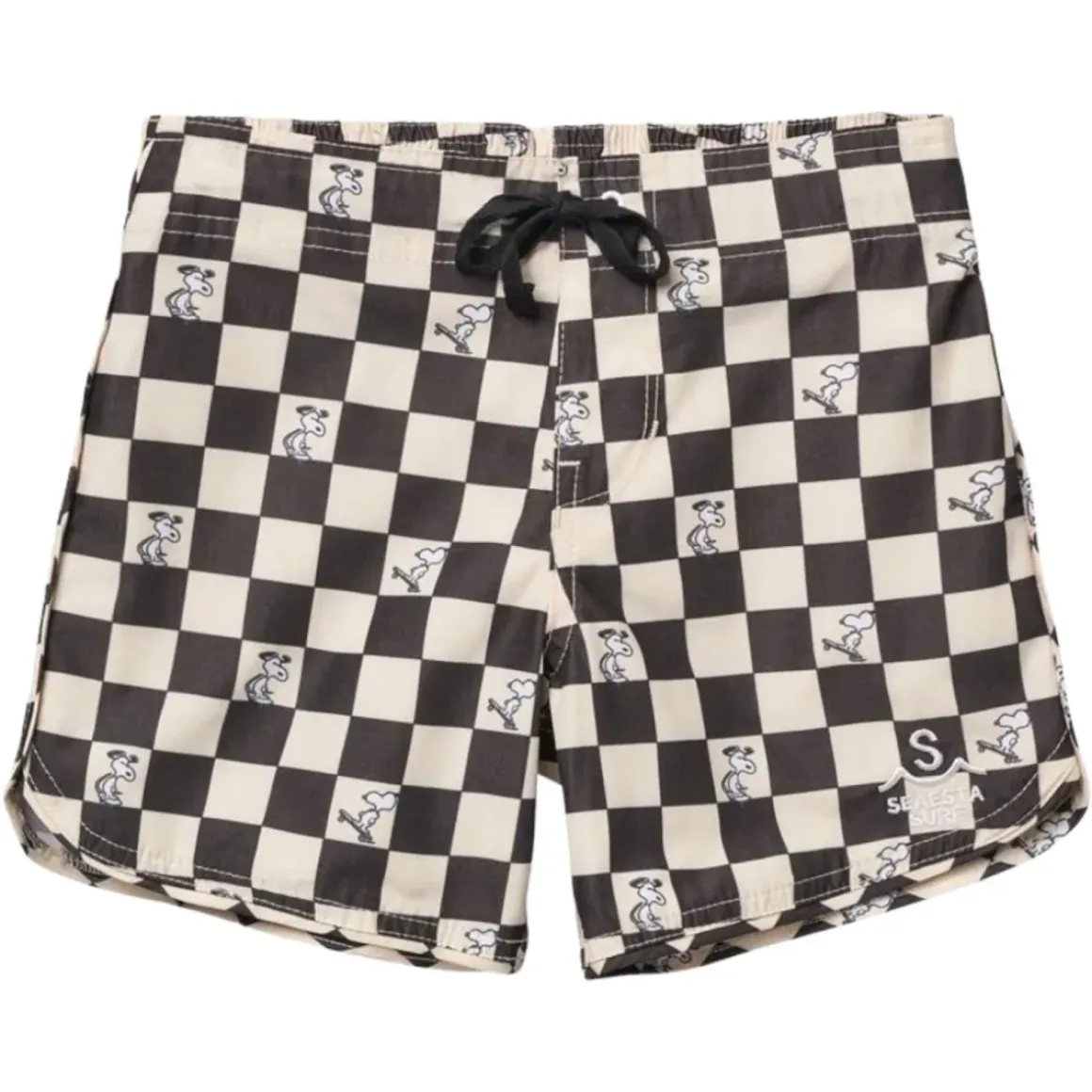 PEANUTS CHECKERED SWIM TRUNKS