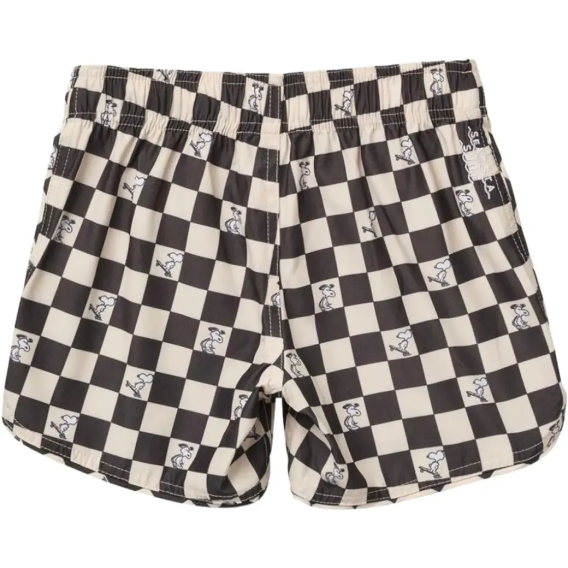 PEANUTS CHECKERED SWIM TRUNKS