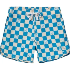PEANUTS SNOOPY CHECKERED SWIM TRUNKS