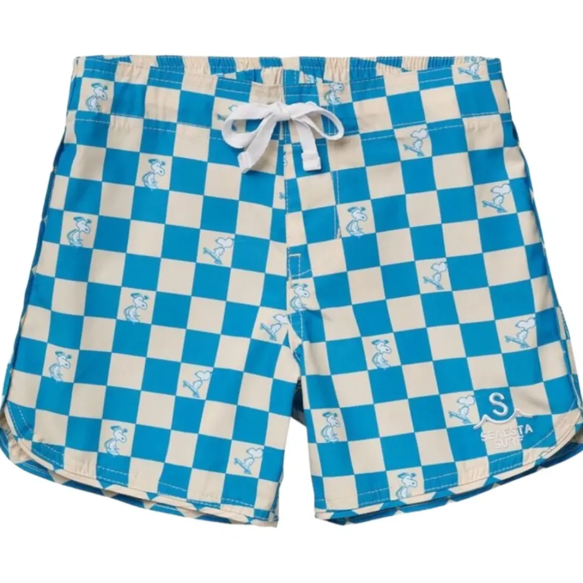 PEANUTS SNOOPY CHECKERED SWIM TRUNKS