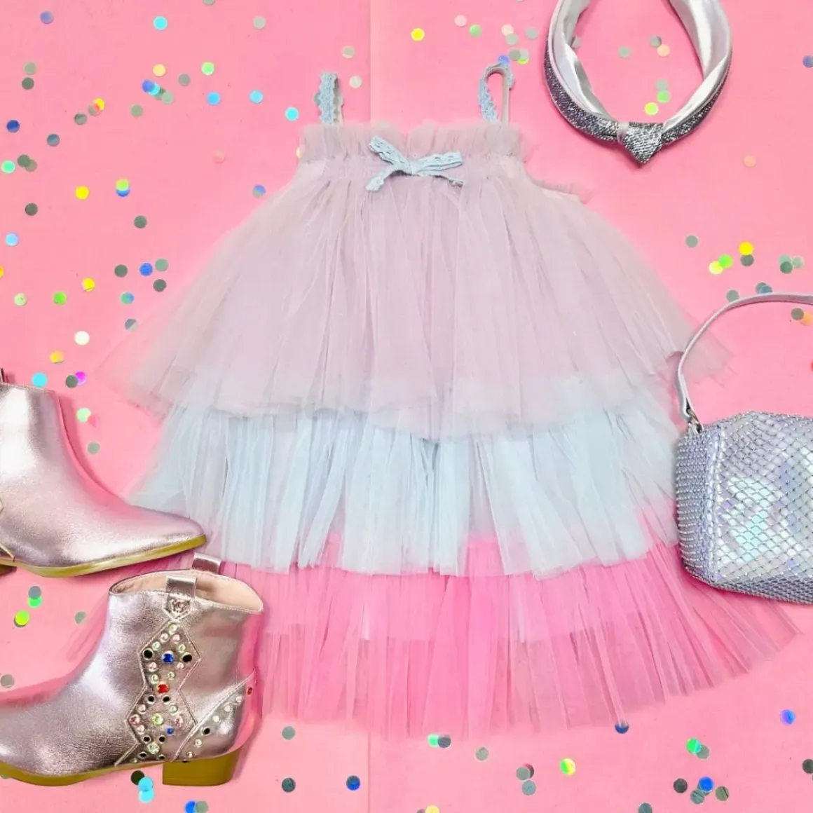 PENELOPE TULLE LAYERED DRESS