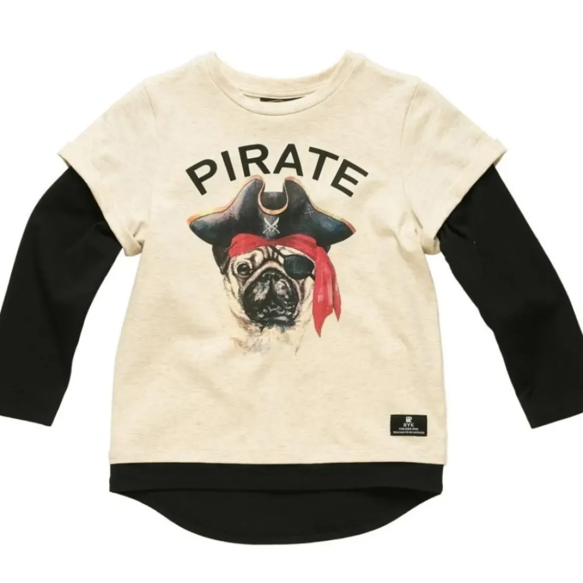 PIRATE PUG LONG SLEEVE TSHIRT
