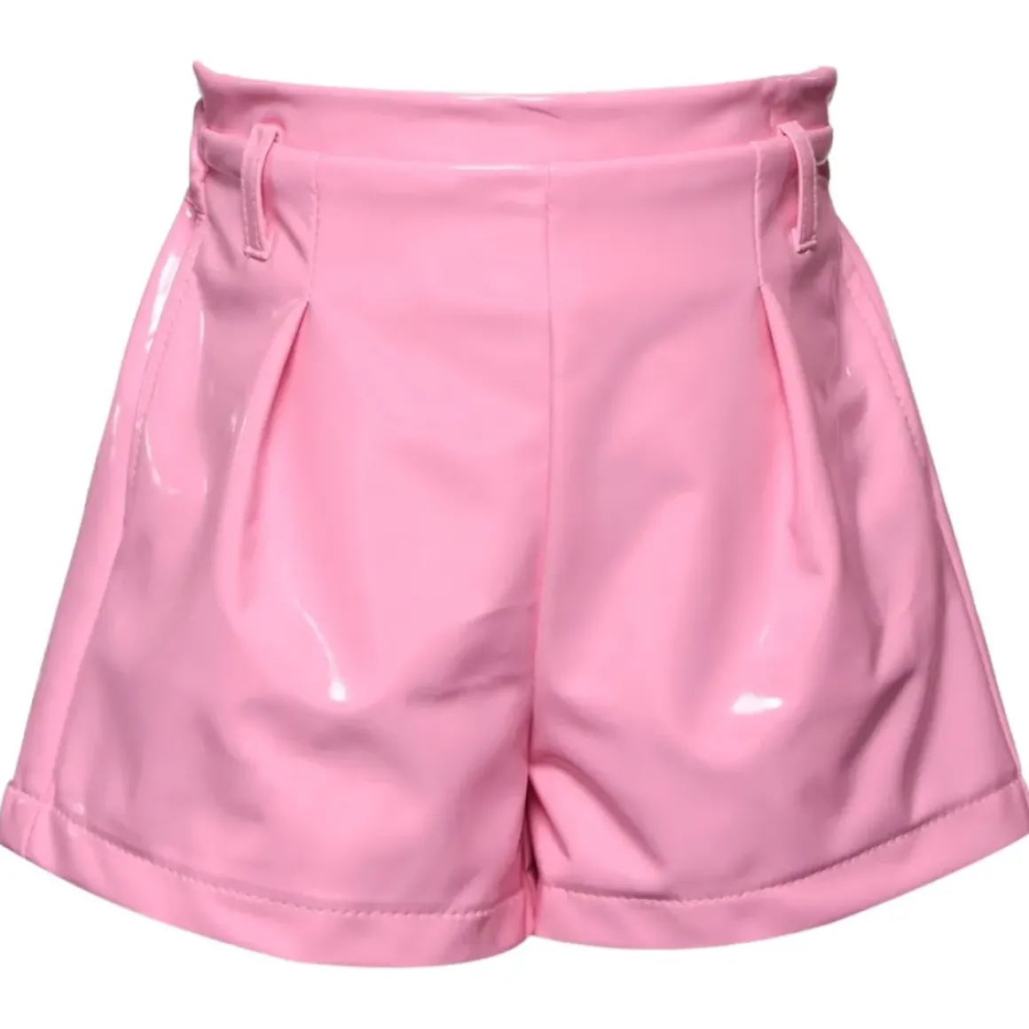 PLEATED PLEATHER SHORTS