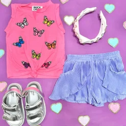PLEATED RUFFLE SHORTS