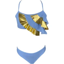 POLINA METALLIC RUFFLE TWO PIECE BIKINI