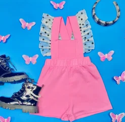 POLKA DOT FRILL ROMPER W/ REMOVABLE STRAPS