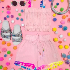 POM POM TANK TOP AND SHORTS SET