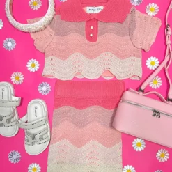 PORTOFINO CROCHET TOP AND SKIRT SET