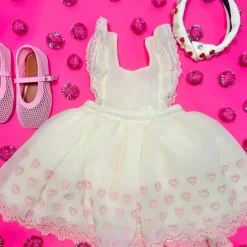 PROVENCE EYELET HEARTS DRESS