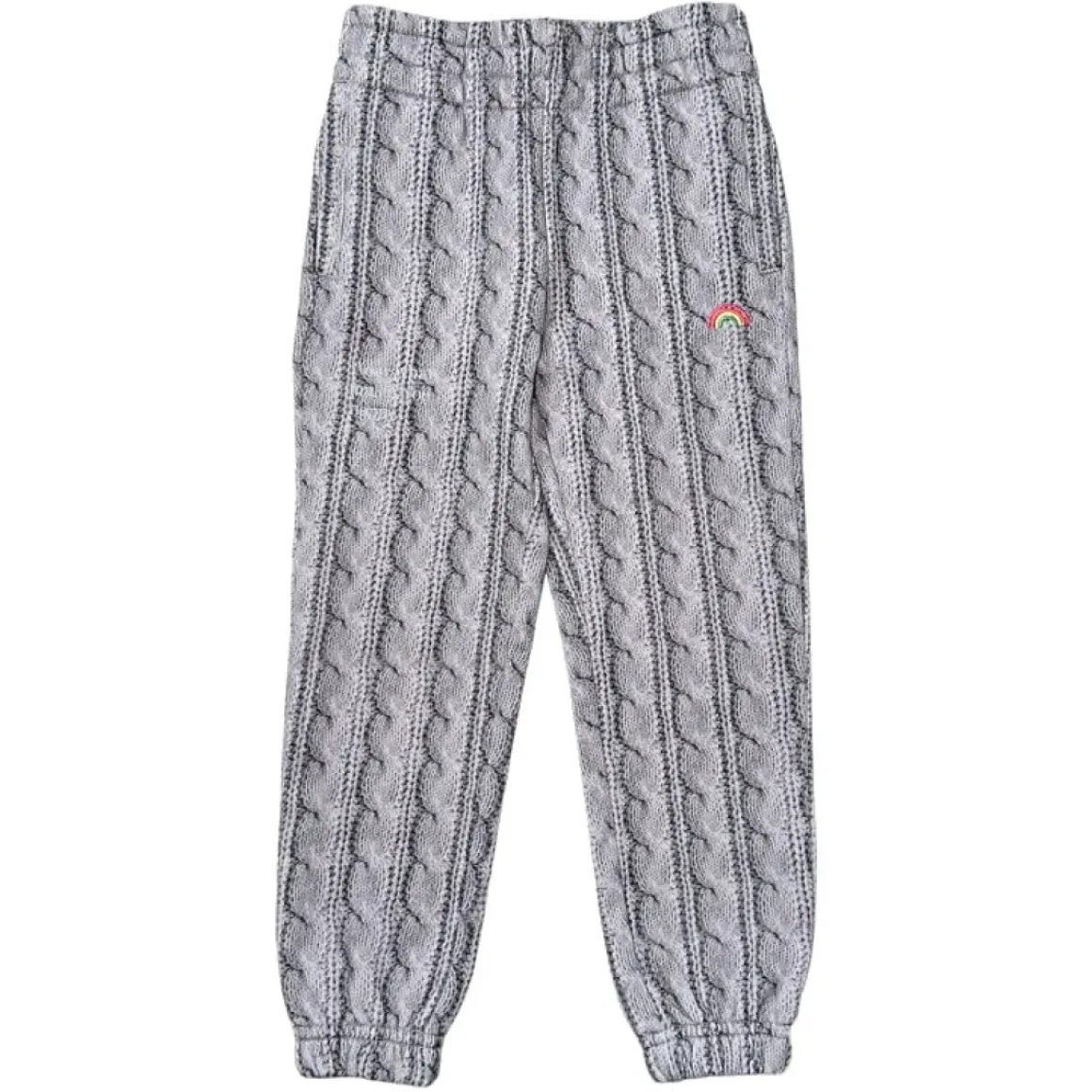 RAINBOW CABLE KNIT PRINT SWEATPANTS