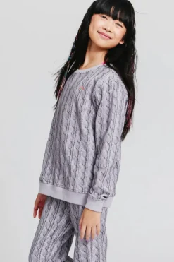 RAINBOW CABLE KNIT PRINT SWEATPANTS