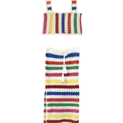 RAINBOW CROCHET TANK AND SKIRT SET