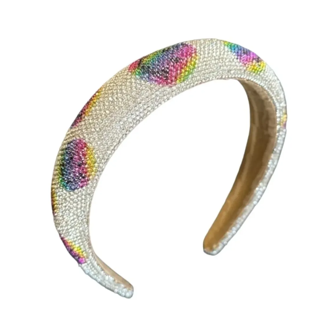 RAINBOW SMILEY FACE CRYSTAL HEADBAND