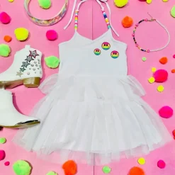 RAINBOW SMILEY TUTU DRESS W/ BEADS