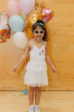 RAINBOW SMILEY TUTU DRESS W/ BEADS