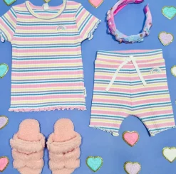 RAINBOW STRIPE RIB TSHIRT