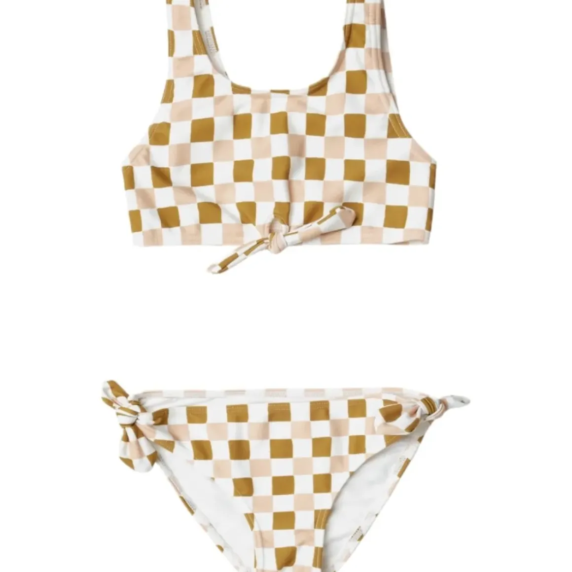 RETRO CHECK KNOTTED TWO PIECE BIKINI