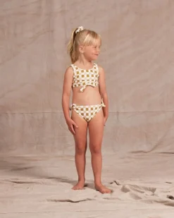 RETRO CHECK KNOTTED TWO PIECE BIKINI
