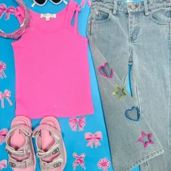 RHINESTONE DOUBLE STRAP TANK TOP
