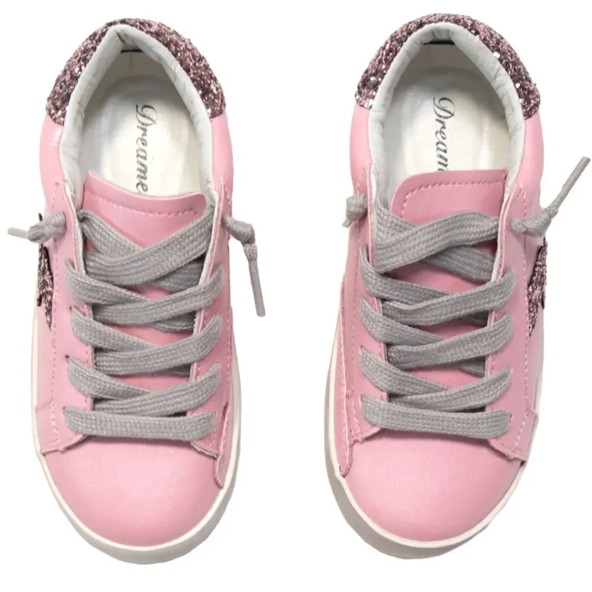 ROSE GLITTER LIGHTNING BOLT SNEAKERS