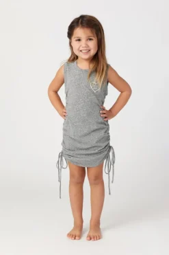 RUCHED TIE DRESS