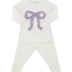 RUFFLE BOW LONG SLEEVE TOP AND LEGGINGS SET