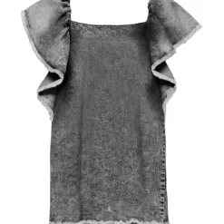 RUFFLE DENIM DRESS