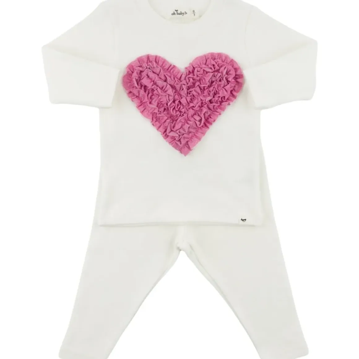 RUFFLE HEART LONG SLEEVE TOP AND LEGGINGS SET