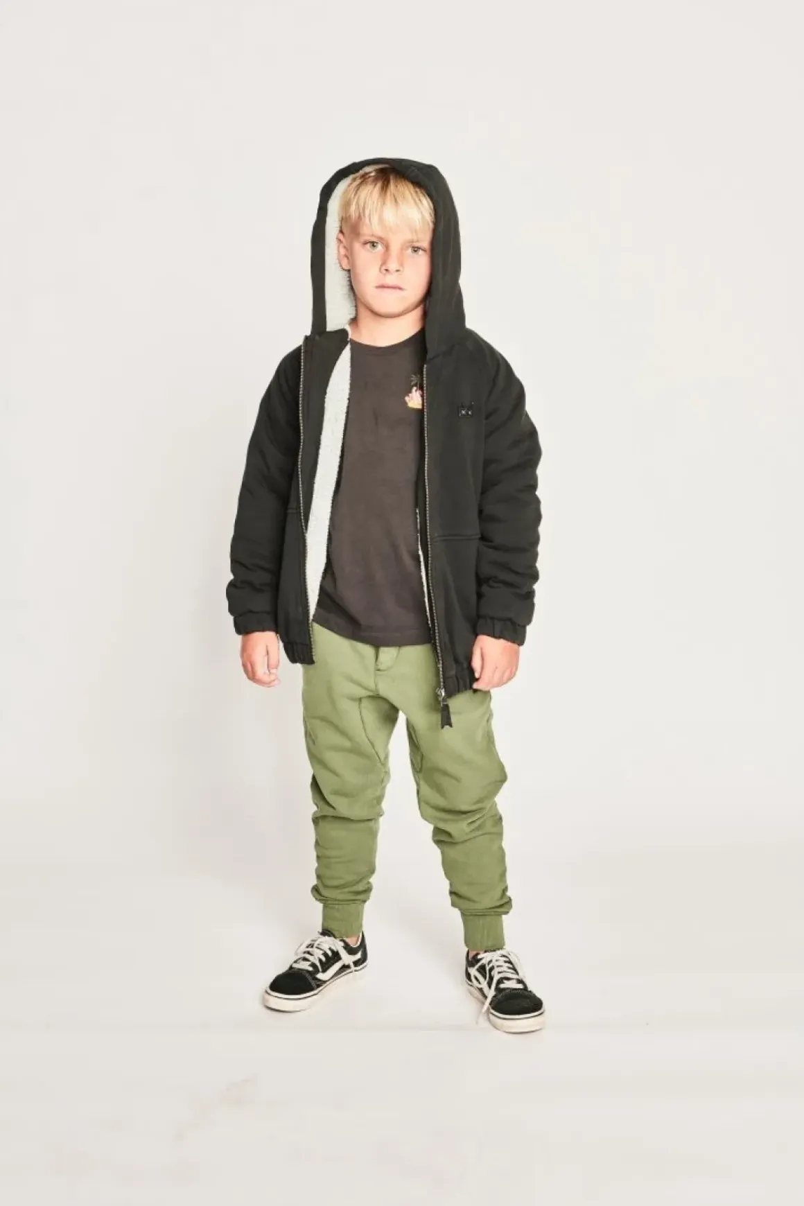 RUGGED SHERPA ZIP UP HOODIE JACKET