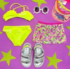 SCALLOPED BEADED TWO PIECE BIKINI