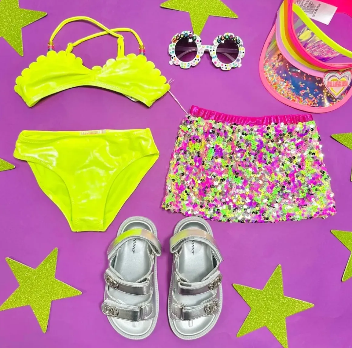 SCALLOPED BEADED TWO PIECE BIKINI
