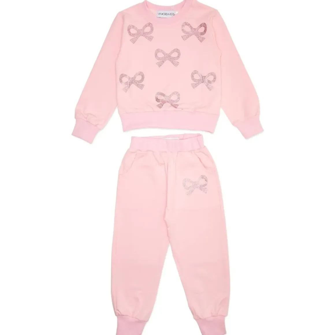 SCARLETT CRYSTAL BOW SWEATSHIRT AND SWEATPANTS SET