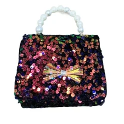 SEQUIN BOW PEARL PURSE