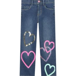 SEQUIN HEART DENIM PANTS