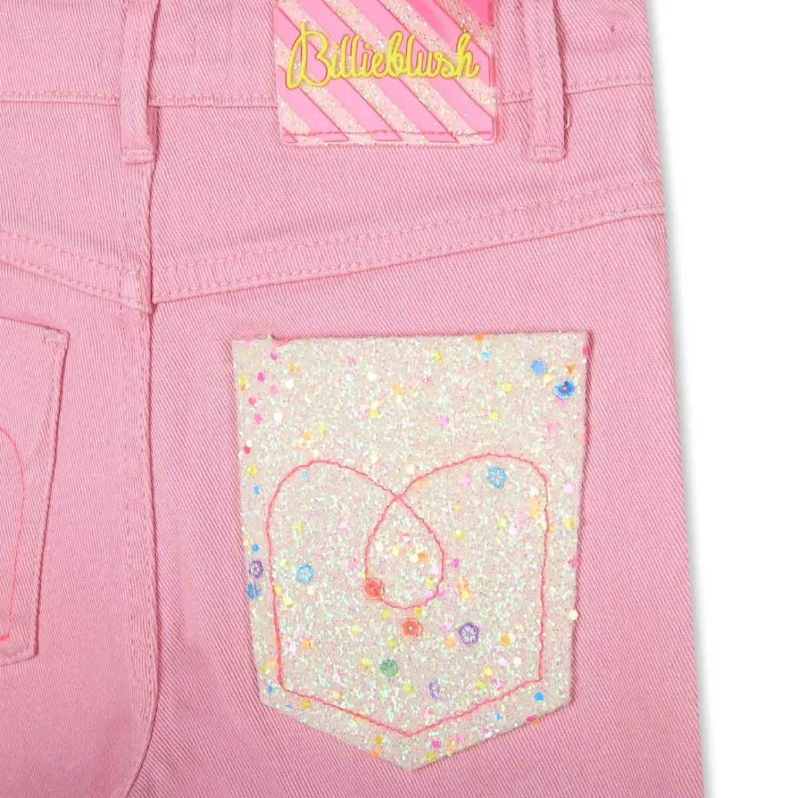 SEQUIN POCKET DENIM PANTS