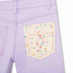 SEQUIN POCKET DENIM PANTS