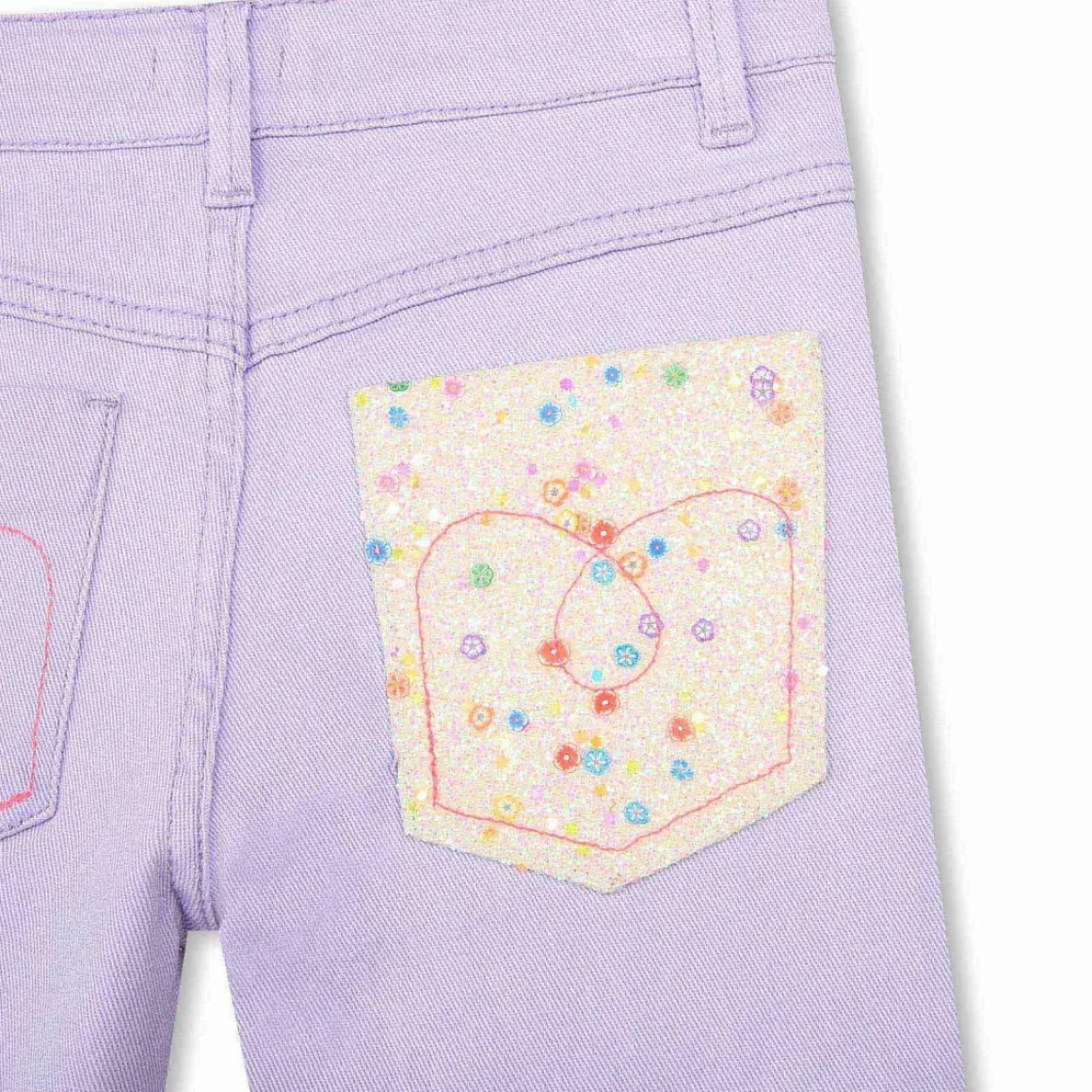 SEQUIN POCKET DENIM PANTS