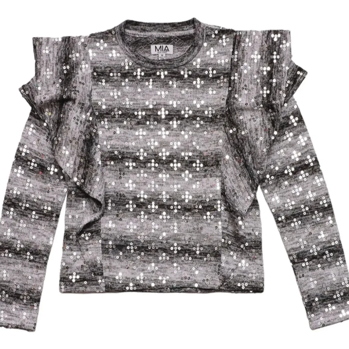 SEQUIN RUFFLE SWEATER