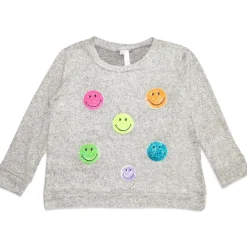SEQUIN SMILEY FACE HACCHI SWEATSHIRT