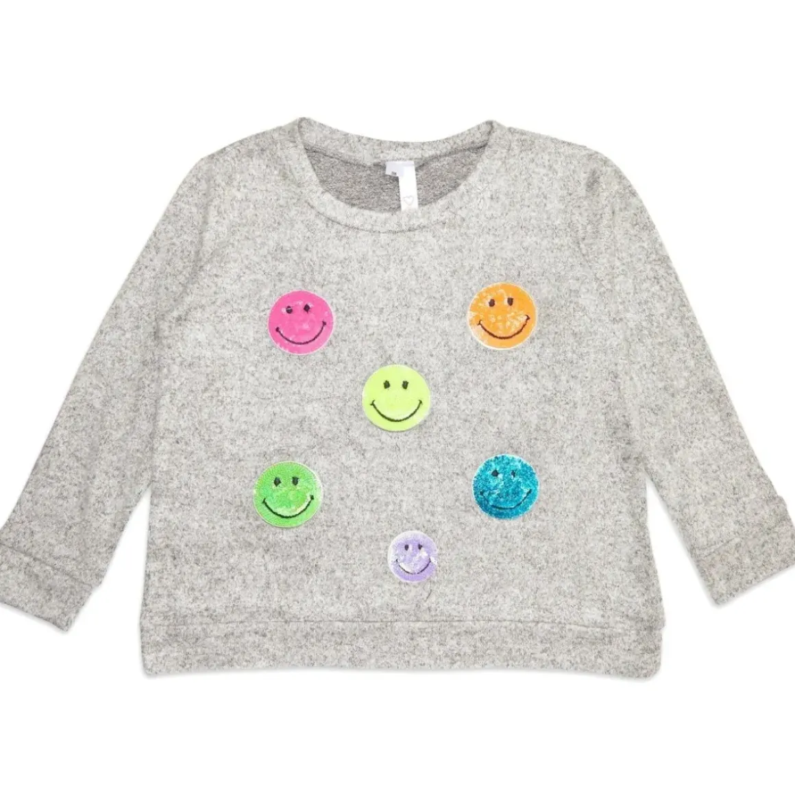 SEQUIN SMILEY FACE HACCHI SWEATSHIRT